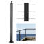 Paquet de 1 balustrade en câble, 2 pi x 2 po, balustrade pour terrasse avec trous pré-percés, poteau en acier inoxydable avec support incurvé horizontal et noir-115899050