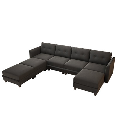 Zendajas 7 - Piece Modular U-Shape Sectional Sofa with Ottoman by Latitude Run