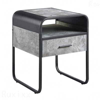 Table de bout au design élégant et moderne 1Pc avec tiroir et tablette