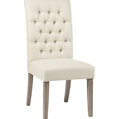 Of 2 Oatmeal Fabric Back Chairs With Vineyard Oak Frame - Add A Modern Touch To Your Dining Room Linen-like (2pcs), Oak, Rustic Look