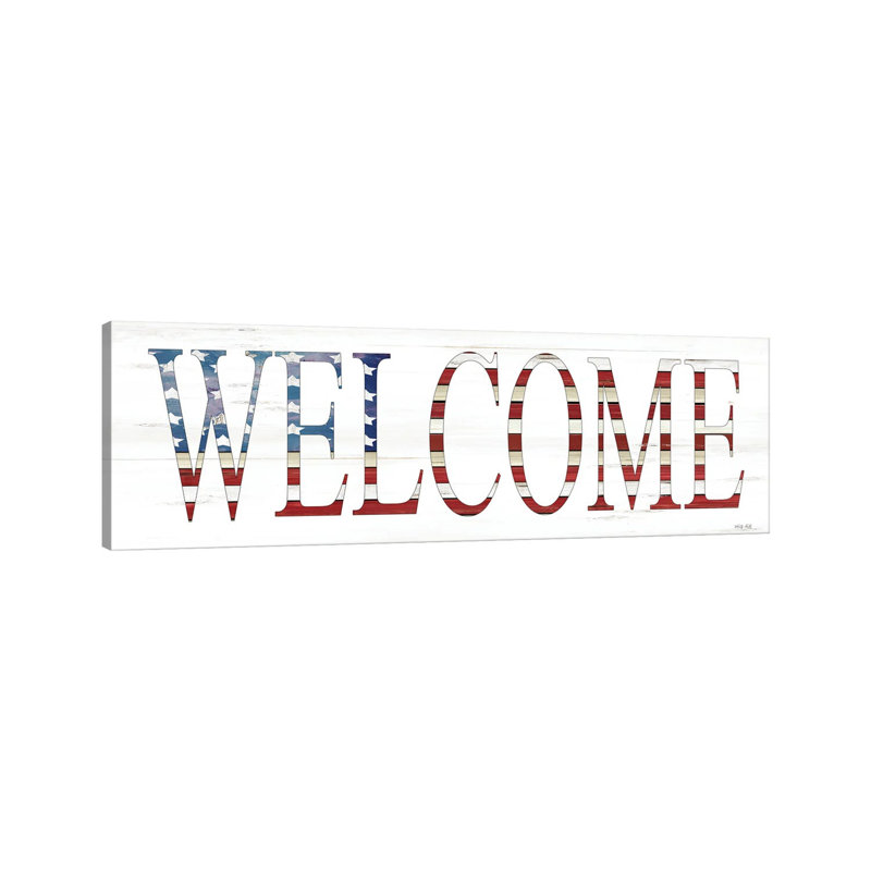 Patriotic Welcome by Cindy Jacobs - Panoramic Print on Canvas, 121.92 cm H x 40.64 cm W x 1.91 cm D, Wrapped Canvas
