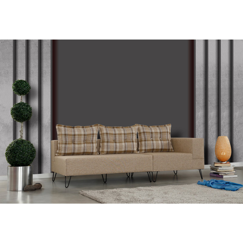Canapé rembourré 78,7 po Gennadius, 100 % polyester brun