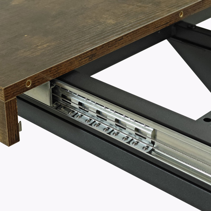 Retro Rectangular Stretch Dining Table, Brown