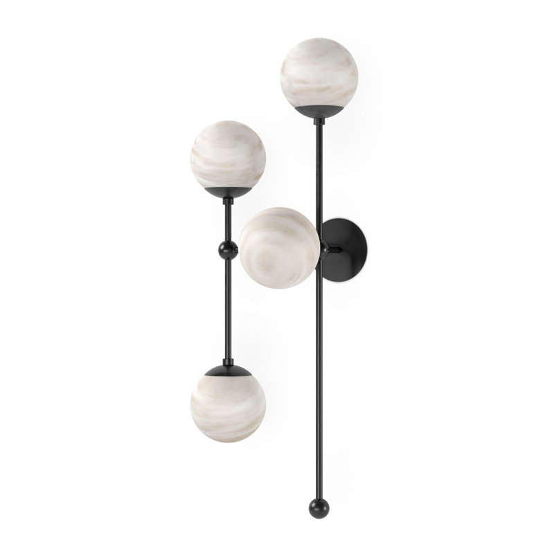 Armstrong 4 - Light Armed Sconce, Burnished Brass, Marbled Matte, Right