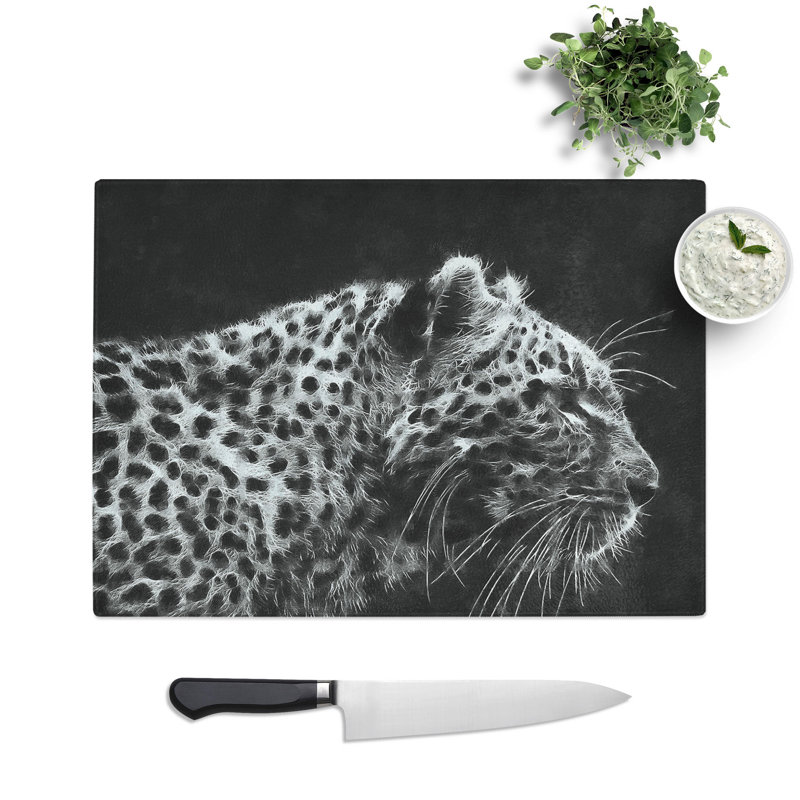 Leopard Vol.4 Painting Chopping Board, 0.4cm H x 28.5cm W x 39cm L