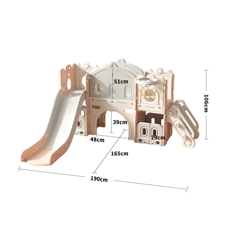 Harriet Bee Indoor Slide, Beige/Orange/Grey