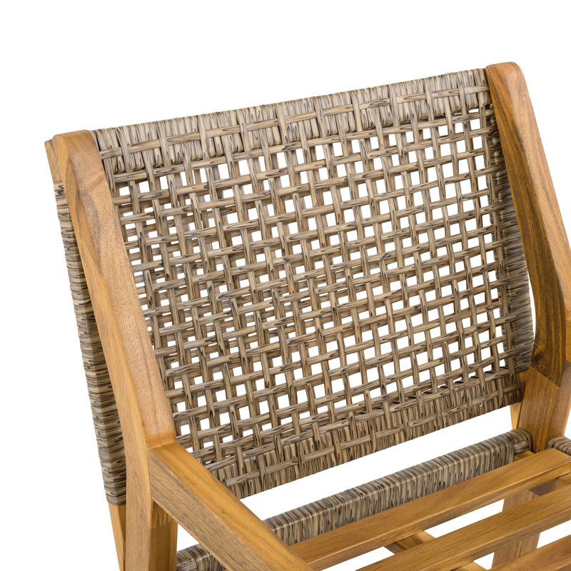 Ensemble repas d'extérieur - Table Della en bois d'acacia de qualité supérieure et chaises en osier, 6