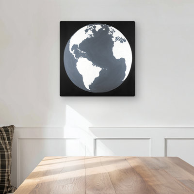 Earth Satellite View - White Metal Print for Home Decor