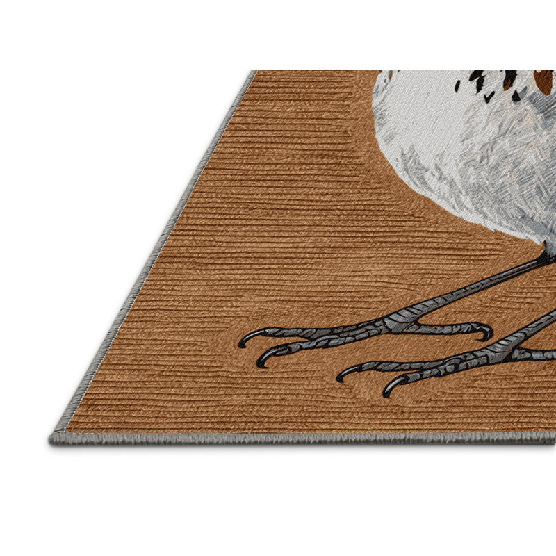 Washable House Sparrow Birds Area Rug, Rectangle 6' x 9'
