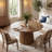 Round Solid Wood Dining Table For 4-6 People,  47.3'' Kitchen Table With Fluted Base