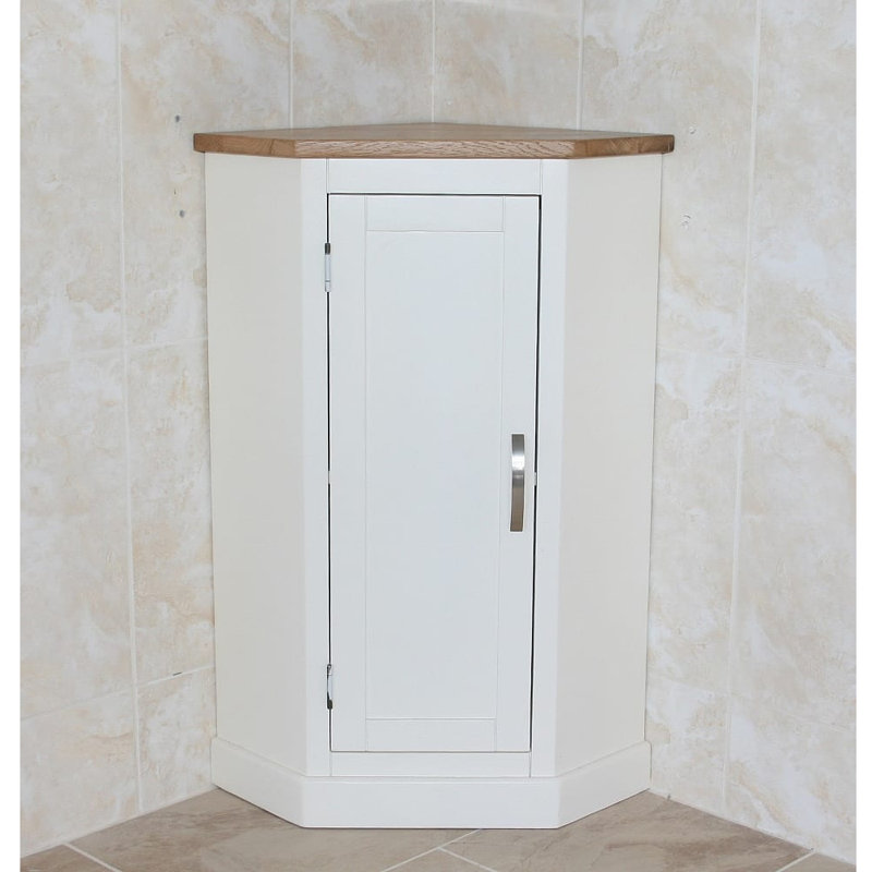 Ebersole Solid Wood Bathroom Cabinet, White Painted