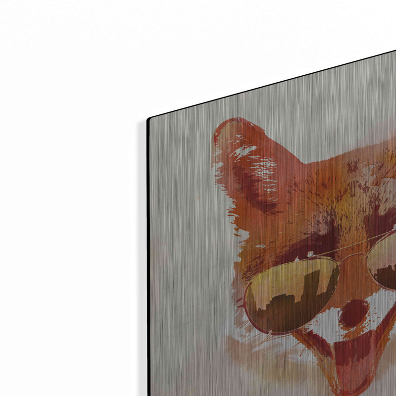 «Big Town Fox» par Robert Farkas, art mural en métal, H 12 po x l 12 po
