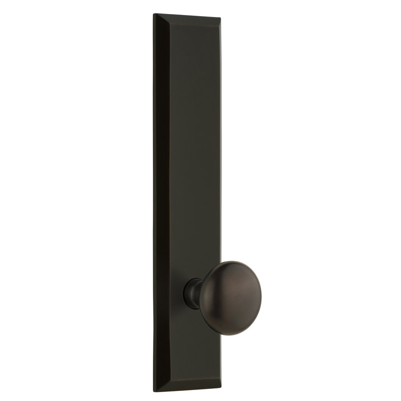 Grandeur Fifth Avenue Tall Plate Double Dummy with Fifth Avenue Door Knob, Timeless Bronze