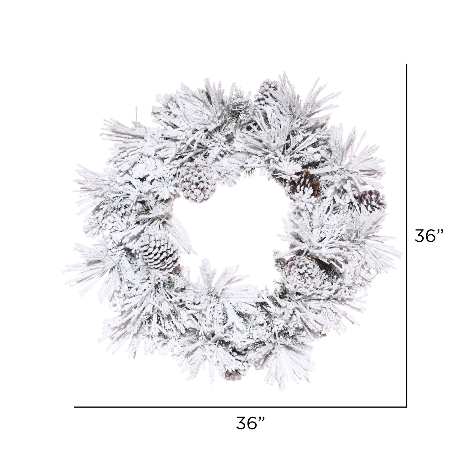 Odaniel Frosted Wreath, 36" H x 36" W x 3" D