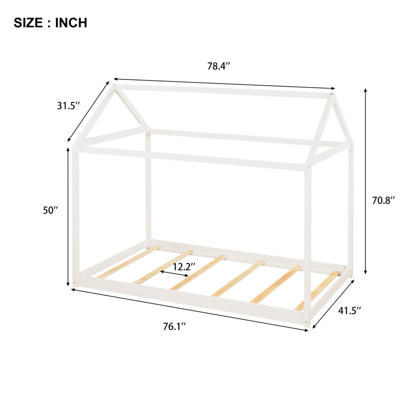 Platform Bed, White