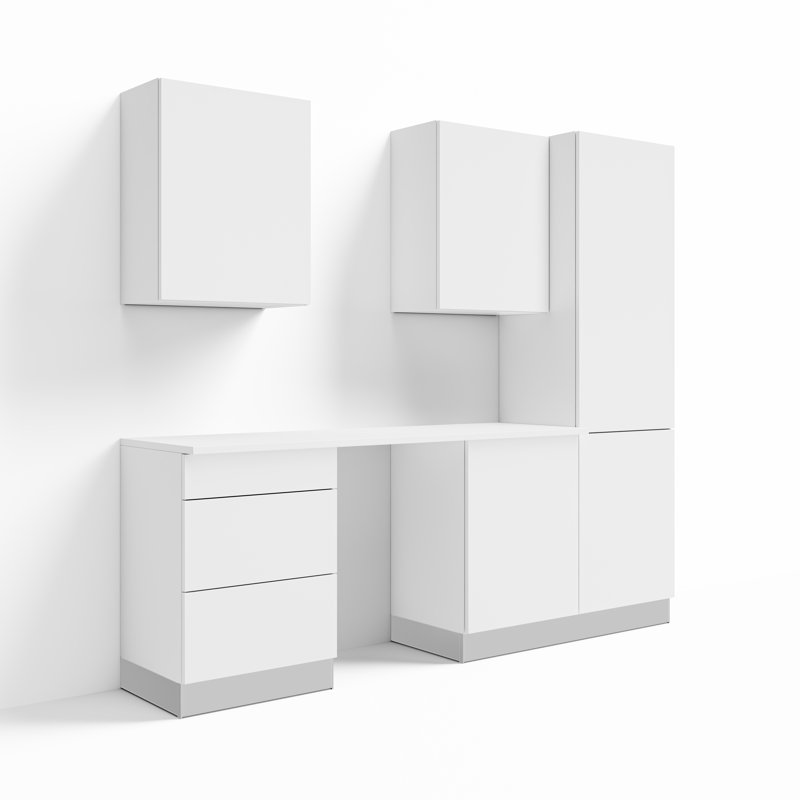 8 ft. WFH Studio — 6-Piece, QuickAssemble 75 sec/box, White — Use for WFH or Craft Studio