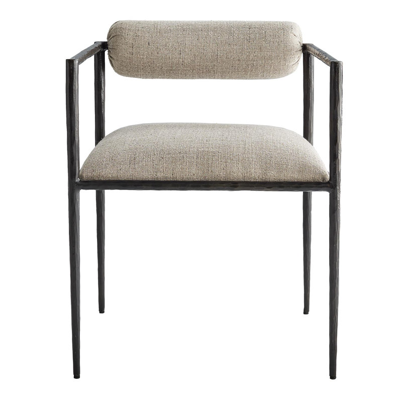 Barbana Upholstered Arm Chair, Pewter