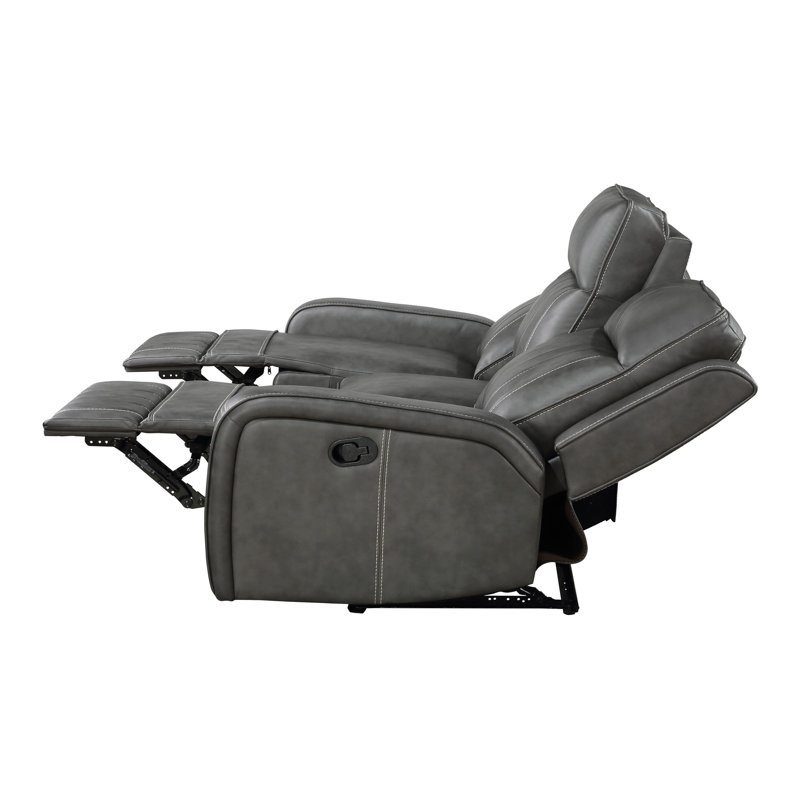 2-piece Upholstered Reclining Sofa Set Grey