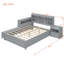 Lit plateforme en bois avec espace de rangement multifonctionnel-299589087