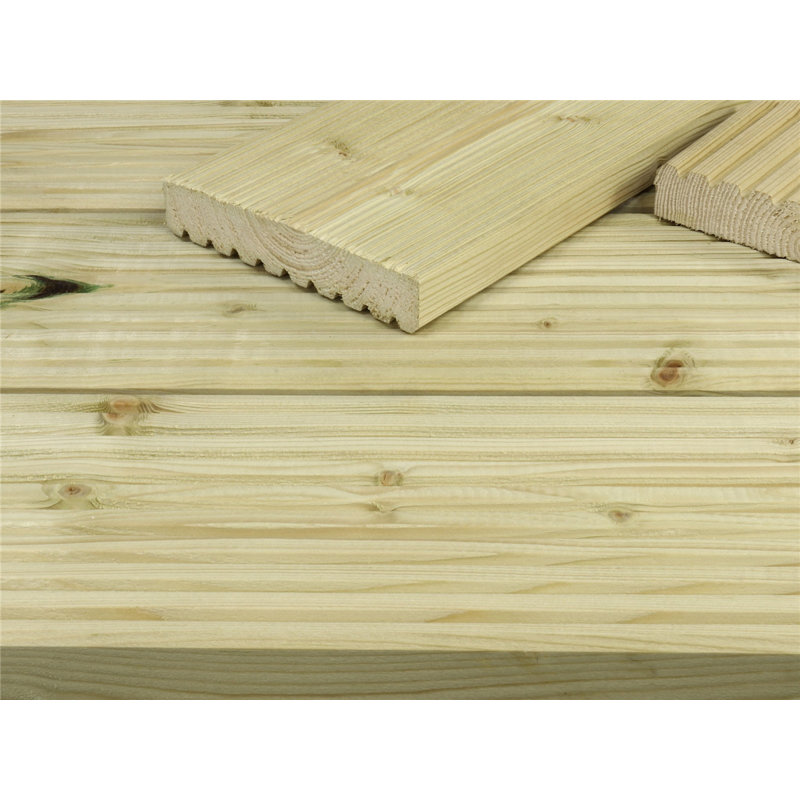 118 cm x 15 cm Wood Deck Plank in Light Brown.