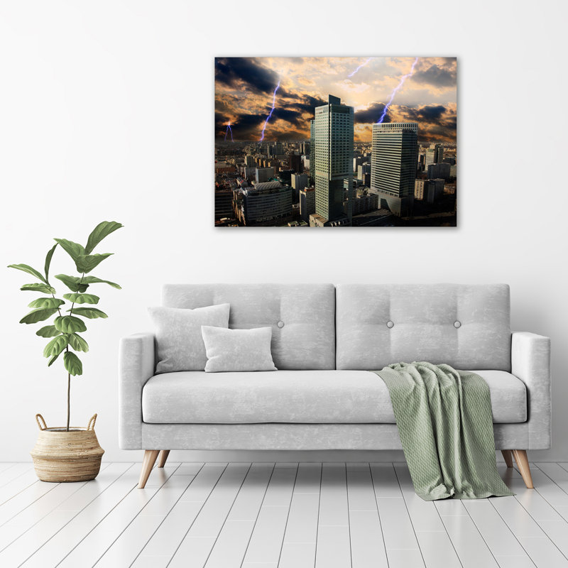 Storm Over Warsaw - Wrapped Canvas Print