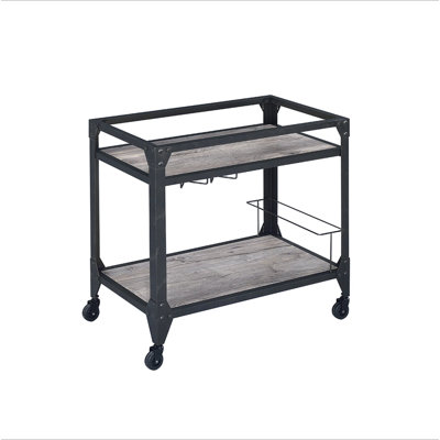 Rustic 2-Shelf Serving Cart