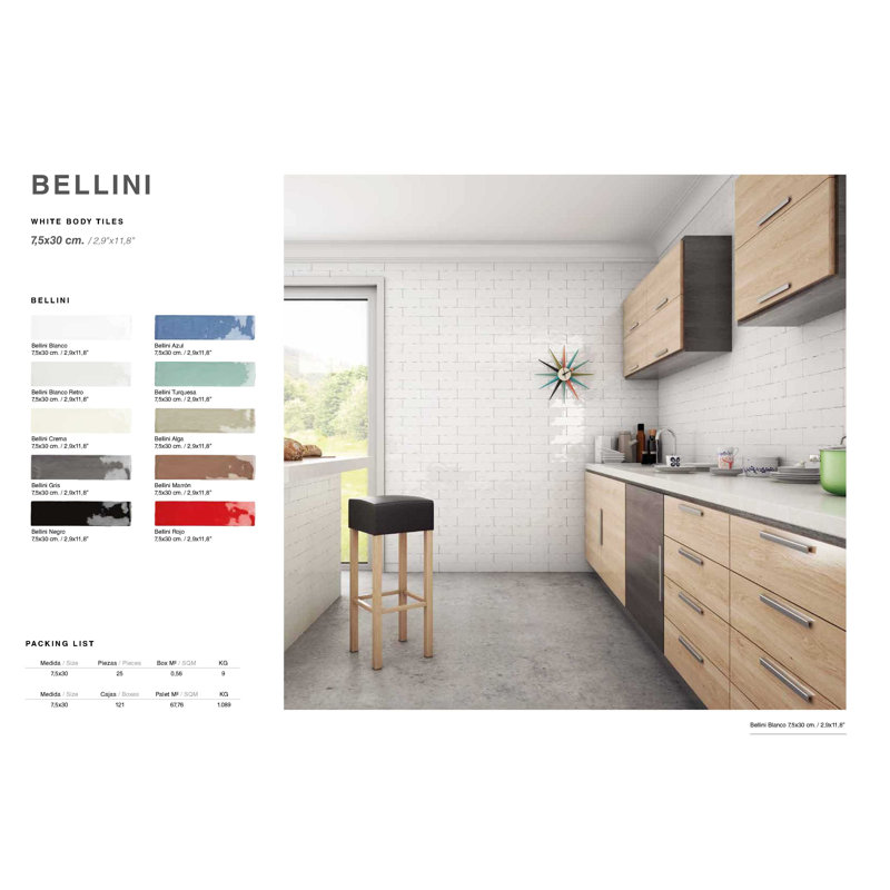 Carreau de céramique pour mur et plancher 3 po x 12 po, Bleu
