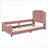 Twin Size Upholstered Platform Daybed with Classic Stripe Headboard, No Box Spring Needed, Pink - Pine Wood MDF Frame for Bedroom/Guest Room-908583253