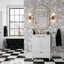Meuble-lavabo simple de 24 pouces avec lavabo en céramique, portes texturées et pieds en pin, rangement à 1 tiroir et porte à fermeture en douceur-1525873818