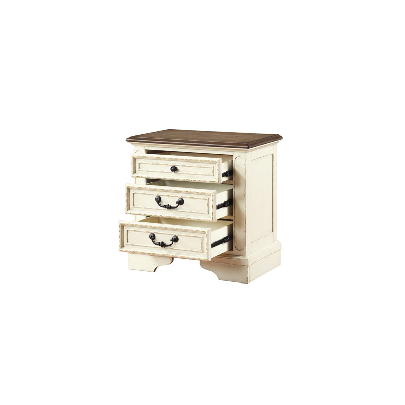 Azoriah 3 - Drawer Nightstand, Antique White