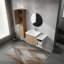 Meuble-lavabo mural 36 po avec lavabo et armoire latérale, portes à fermeture en douceur, armoire combinée (KD-Packing), meuble-lavabo