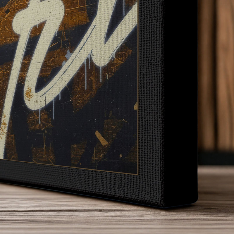 Urban Letters Industrial - Wrapped Canvas, 24x16 - 61.0 x 40.6 cm, Black Border