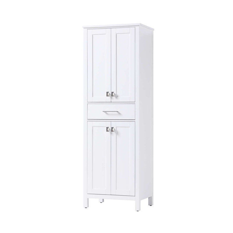 24 inch Bath Storage Cabinet in White, 72" H x 24" W x 18" D, White