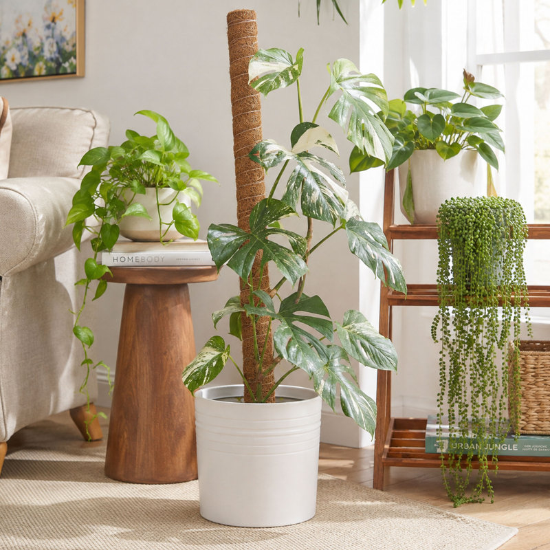 4 Pack 16'' Stackable Coco Coir Moss Poles for Climbing Plants