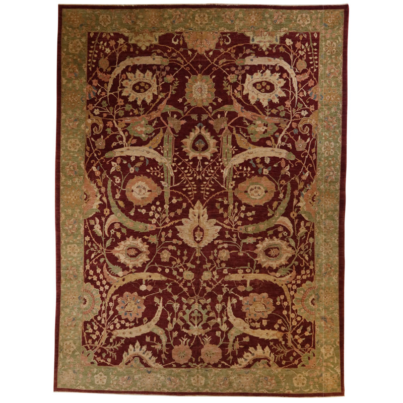 Global Rug One-of-a-Kind Hand-Knotted Pishawar 12'2" x 16'2" Wool Area Rug