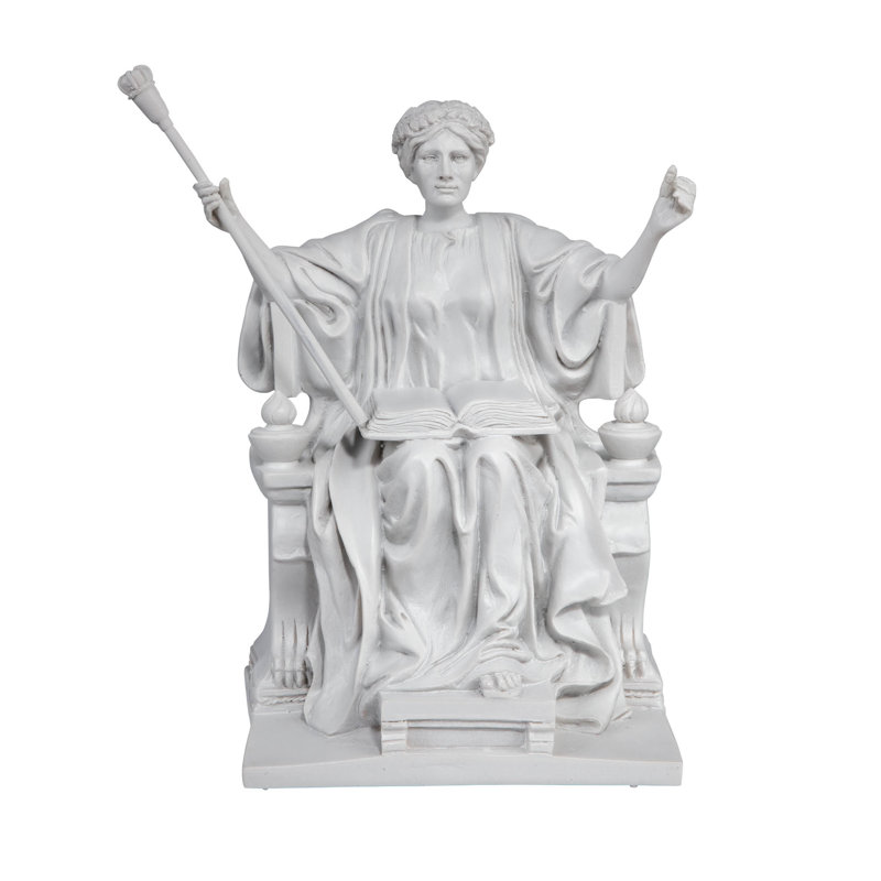 Alma Mater White Resin Athena Sculpture with Scepter