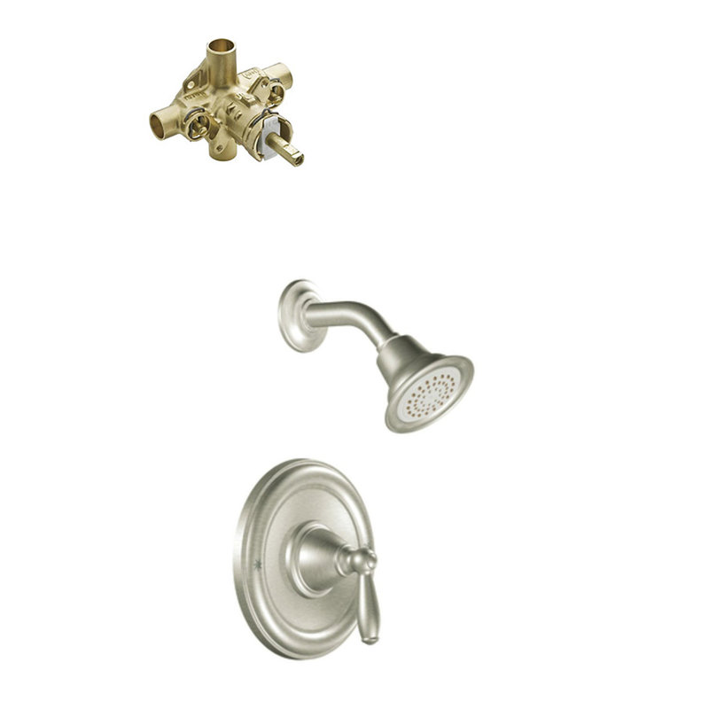 Robinet de douche avec valve brute et Posi-Temp, Nickel brossé