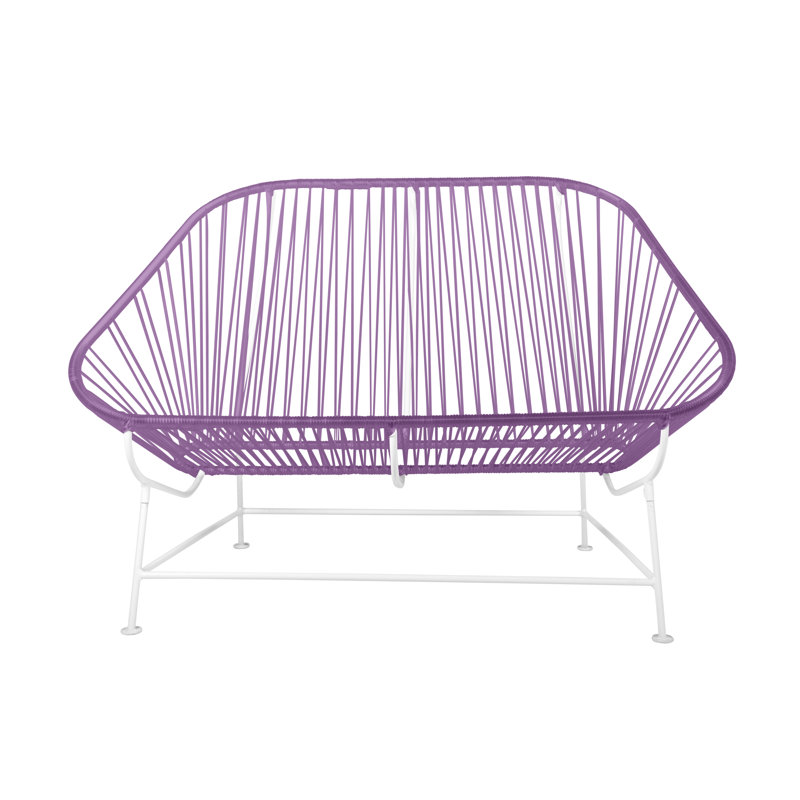 InLove Indoor/Outdoor Handmade Loveseat, Orchid/White