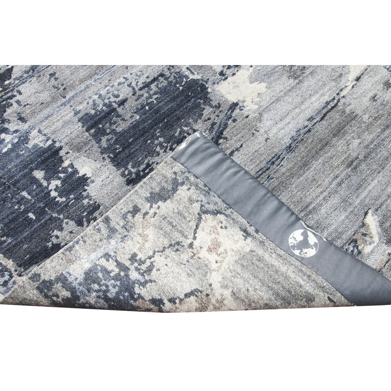 Hand Woven Wool Abstract Area Rug, Rectangle 9' x 12'