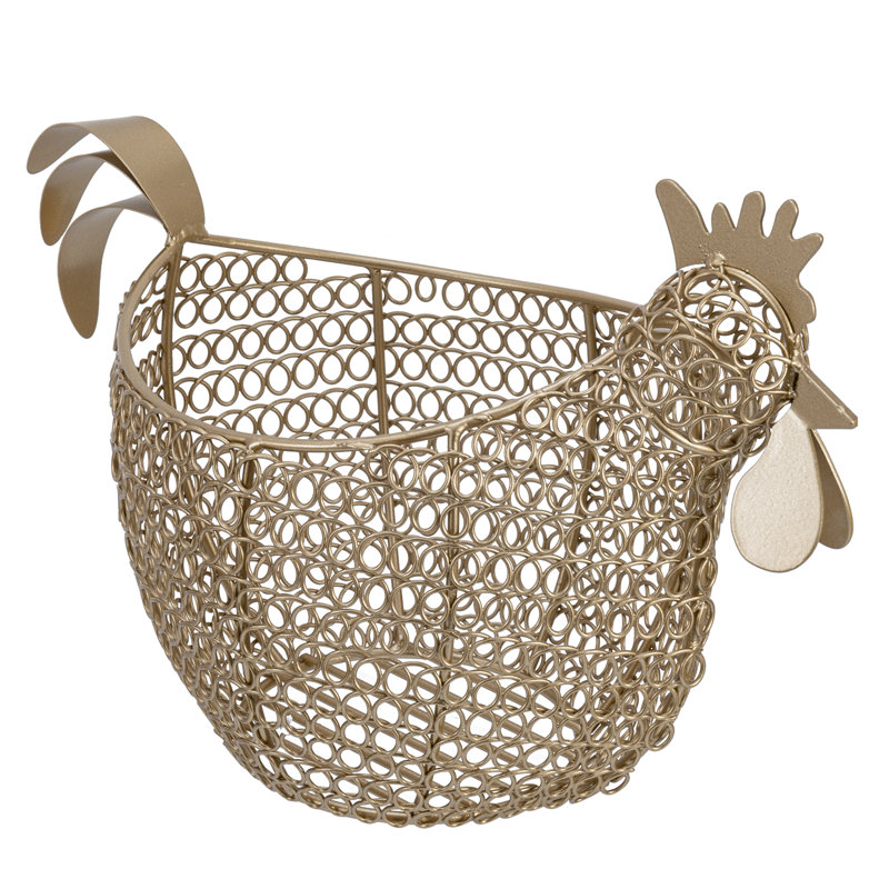 Brygida Metal Decorative Chicken Figurine Farmhouse Sculpture