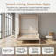 Lit escamotable Unavere Queen Size avec canapé et éclairage DEL, design pliable gain de place pour chambre multifonctionnelle