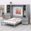 Lit escamotable Murphy avec placard, tiroirs et tablettes-1845241134