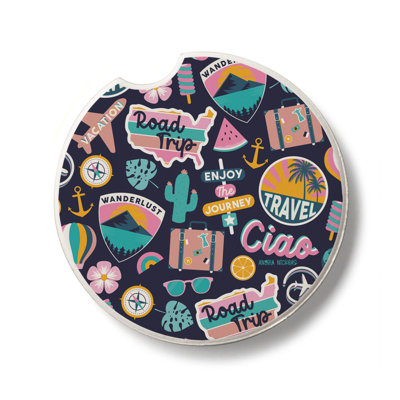 Things Around The World Single Absorbent Stone Car Coaster