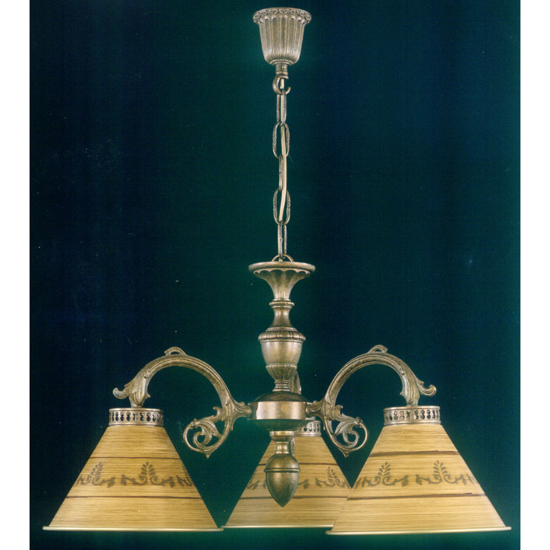 Devos 3 - Light Shaded Chandelier, Rust Antique Bronze
