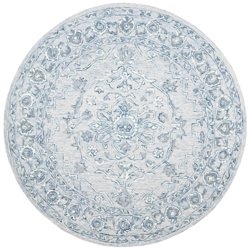 Daggett Hand Tufted Wool And Cotton With Latex Oriental Rug, Round 5'