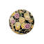 Tapis décoratif moderne à motif floral noir et jaune-147584785
