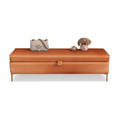 Orange Upholstered Bench