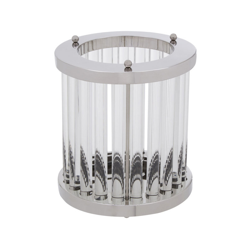 Stainless Steel Tabletop Hurricane, 26cm H x 23cm W x 23cm D, Silver