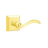 Elan Wave/Drop Privacy (Bed & Bath) Door Lever with Square Rosette