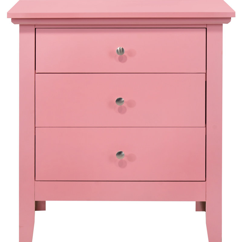 Table de chevet de charme avec rangement, Rose